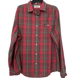 Original Penguin Munsingwear Classic Fit Red Plaid Button Down Shirt Men’s XL